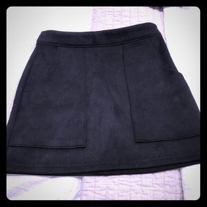 Suede mini skirt